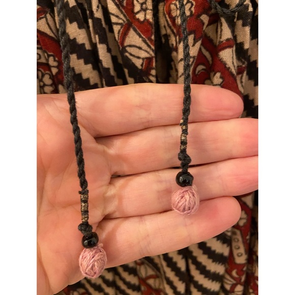 Vintage Border Print Cotton Dress Medium - Picture 4 of 5